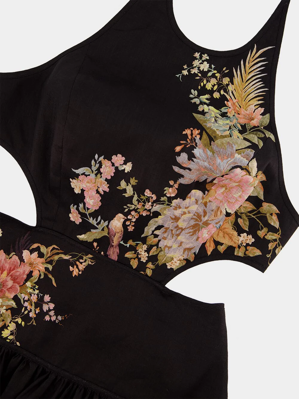 Black Floral Tallow Halter Midi Dress - Image 5