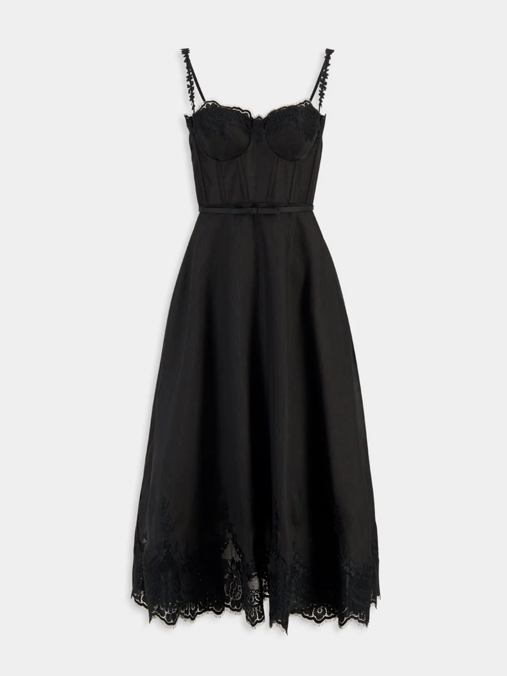 Black Hypnotic Lace Trim Gown