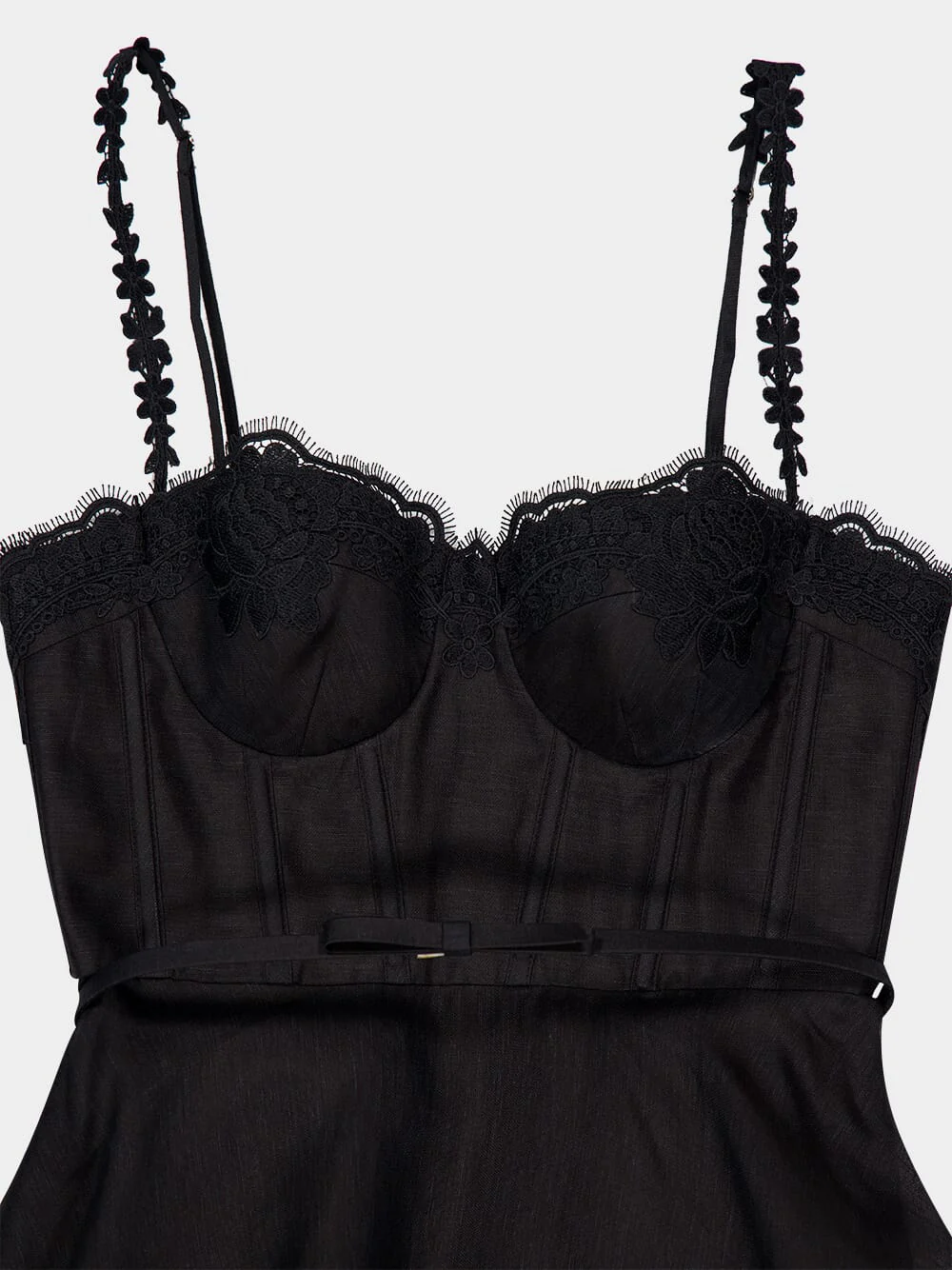 Black Hypnotic Lace Trim Gown - Image 5