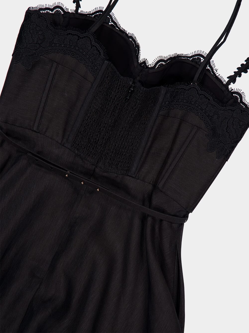 Black Hypnotic Lace Trim Gown - Image 6