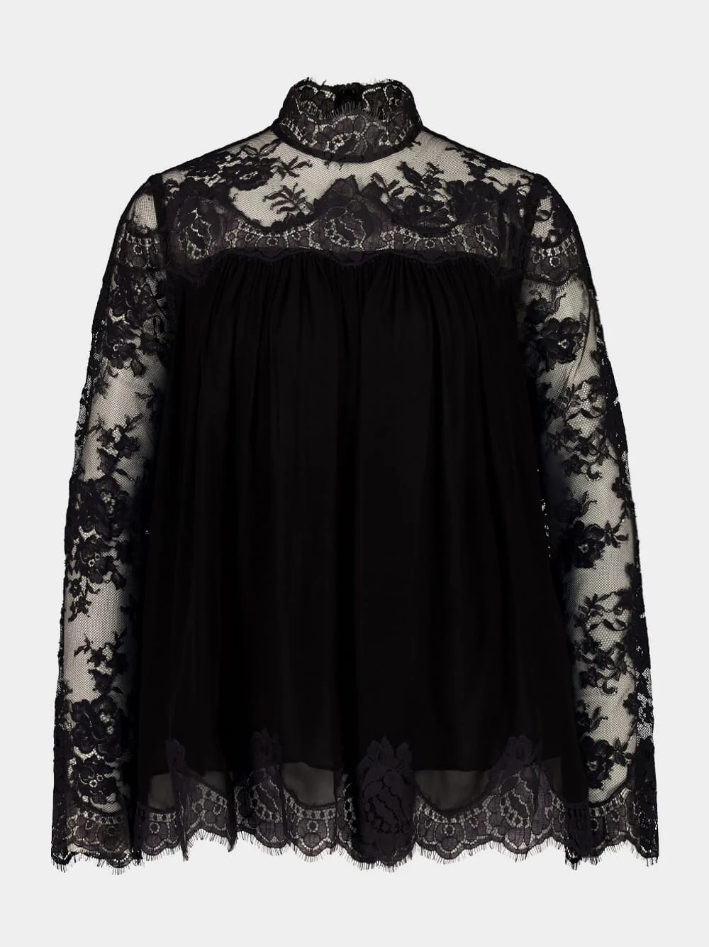 Black Hypnotic Lace Yoke Top