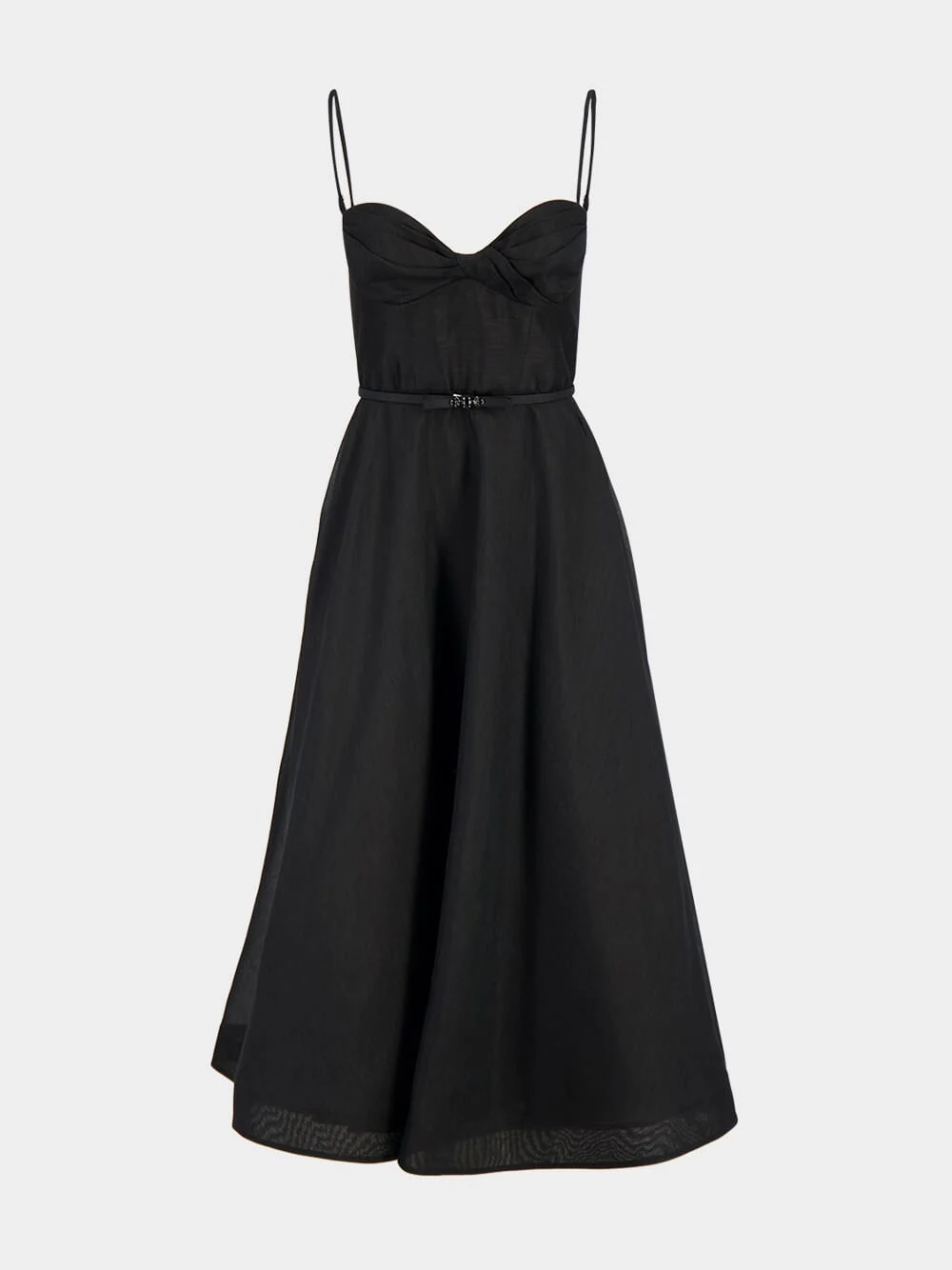 Black Luna Structured Midi Dress