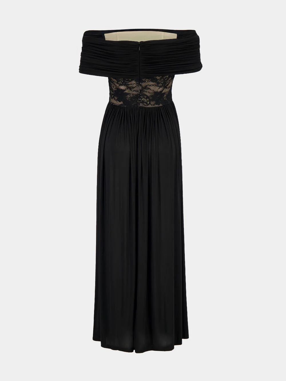 Black Off-Shoulder Lace Panel Dress - Image 2