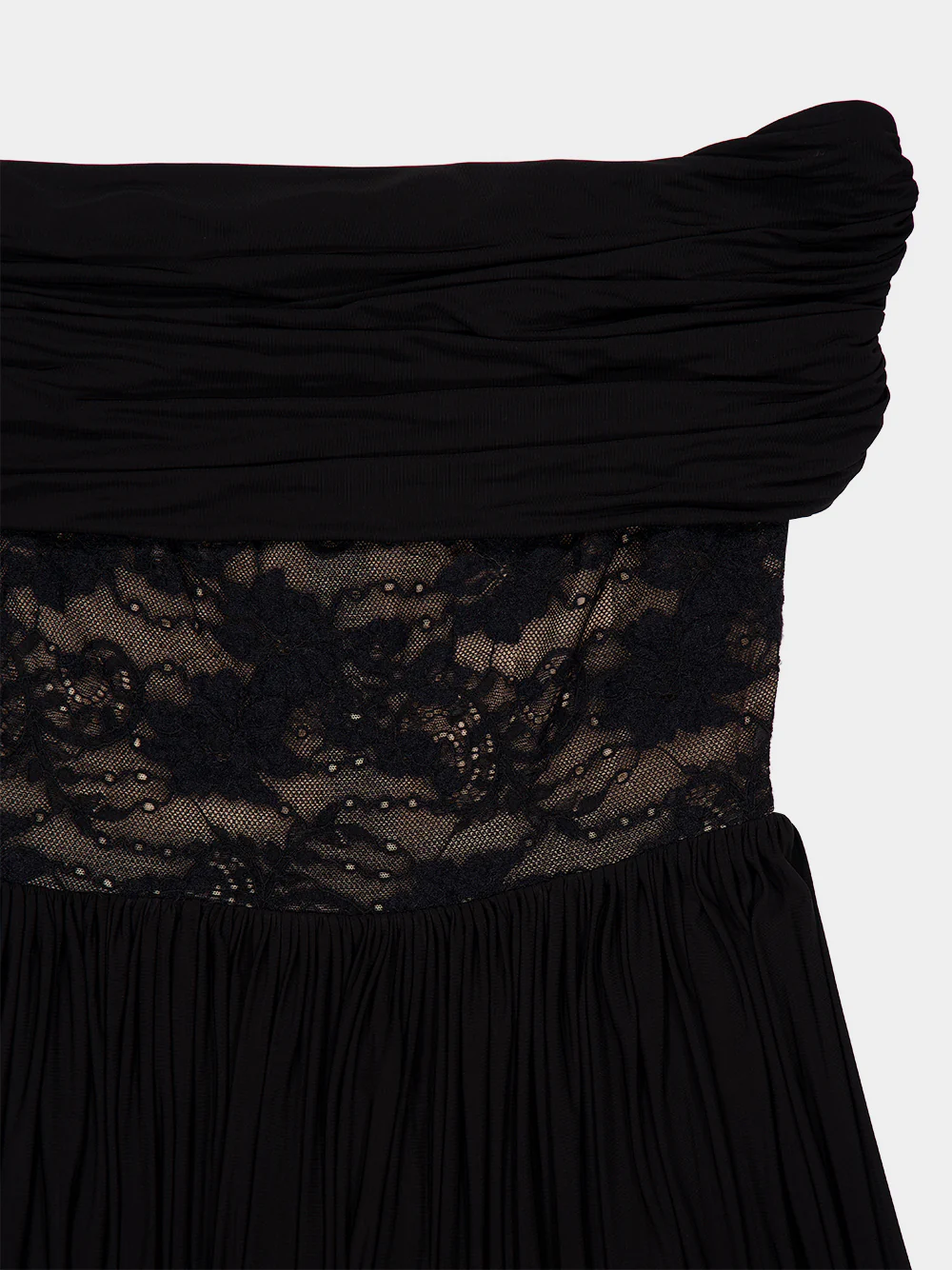 Black Off-Shoulder Lace Panel Dress - Image 3