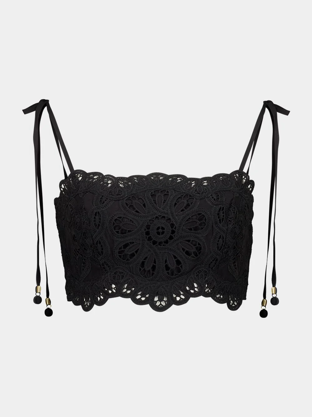 Black Rhiannon Embroidered Cropped Bodice