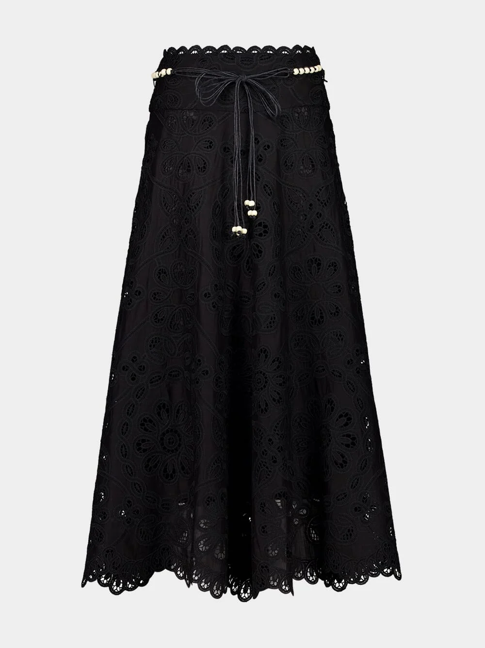 Black Rhiannon Embroidered Midi Skirt - Image 2