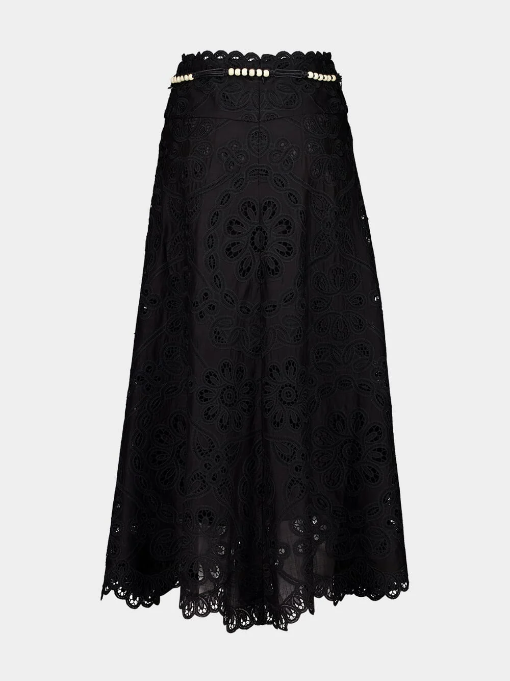 Black Rhiannon Embroidered Midi Skirt - Image 4
