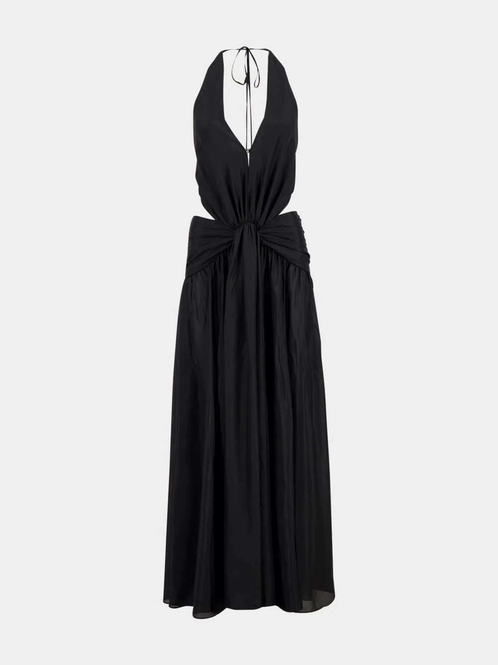 Black Rhiannon Plunge Halter Maxi Dress - Image 2
