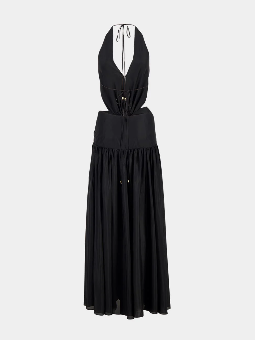 Black Rhiannon Plunge Halter Maxi Dress - Image 4