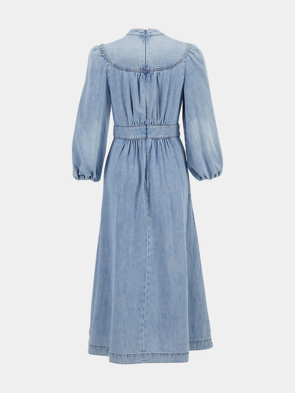 Blue Lucky Denim Midi Dress - Image 4