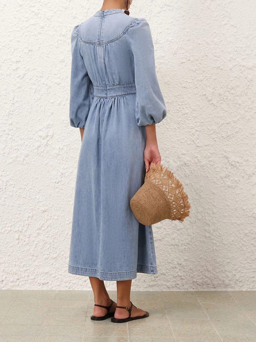 Blue Lucky Denim Midi Dress - Image 5