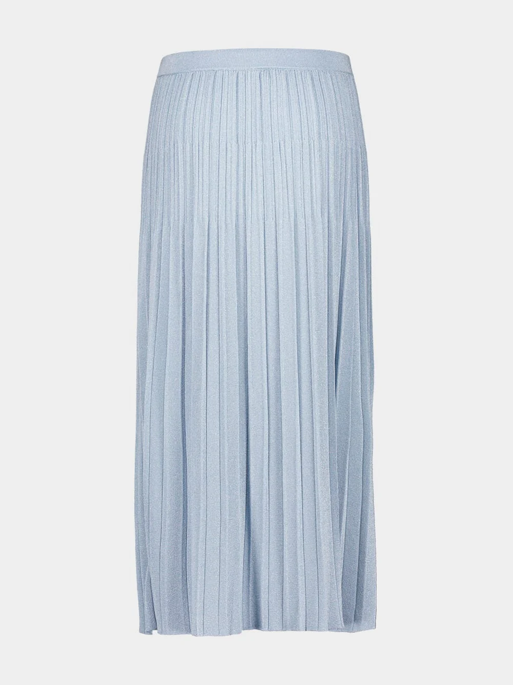Blue Lurex Waverly Rib Midi Skirt