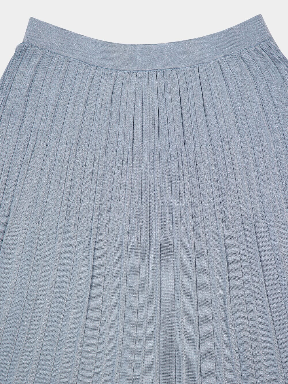 Blue Lurex Waverly Rib Midi Skirt - Image 5
