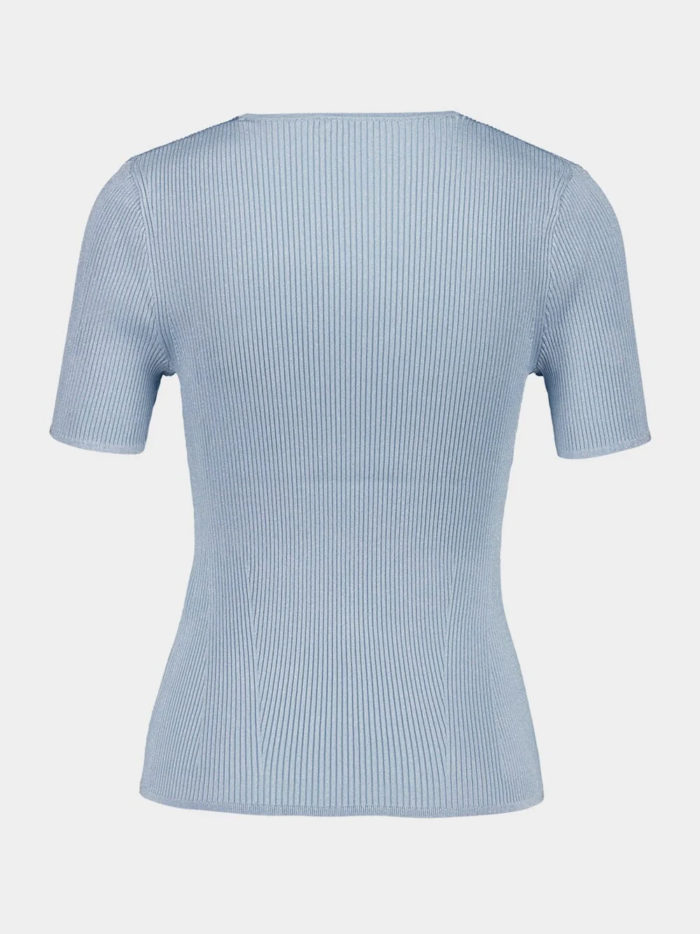 Blue Lurex Waverly Rib T-Shirt - Image 2