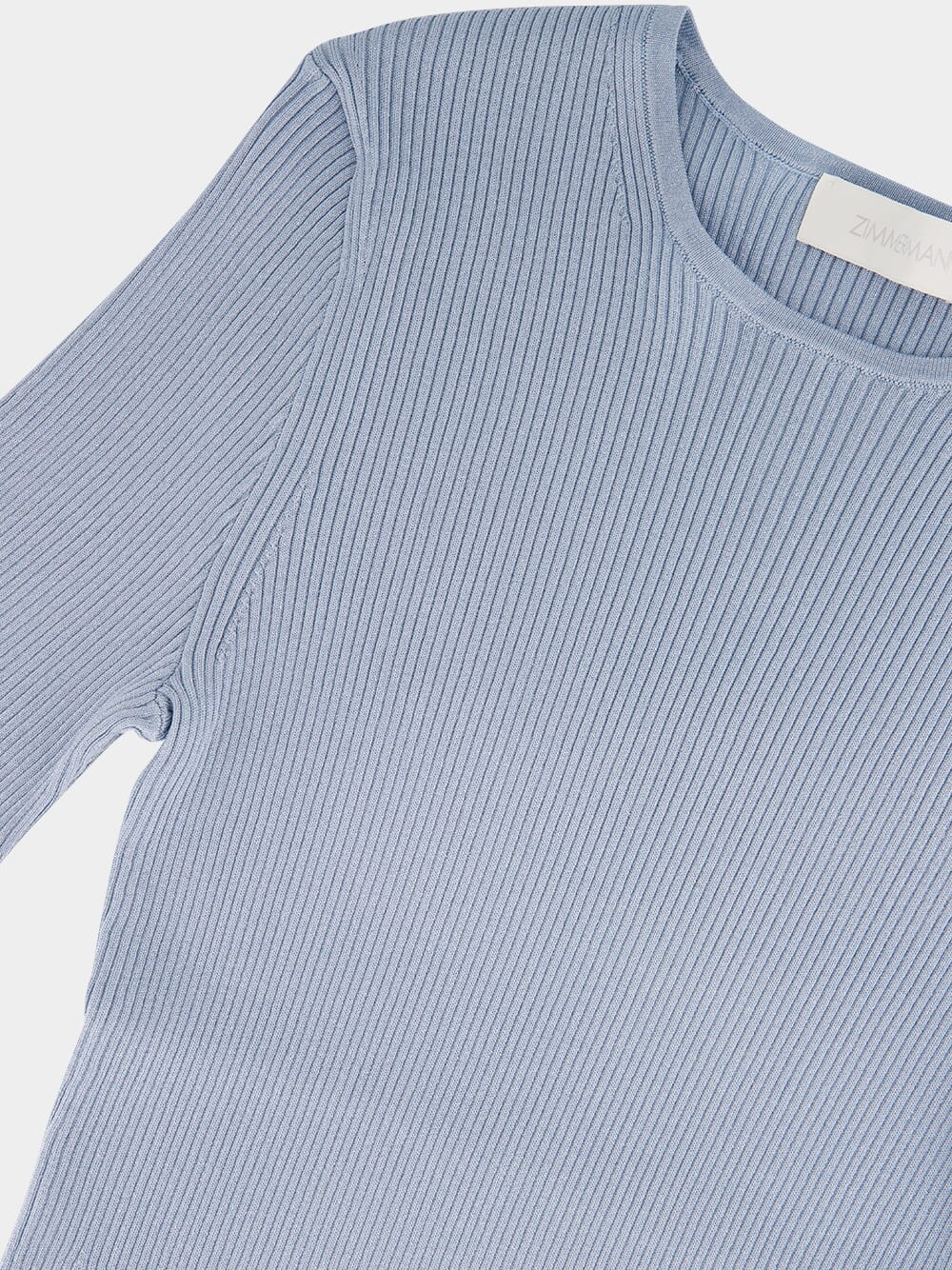 Blue Lurex Waverly Rib T-Shirt - Image 3