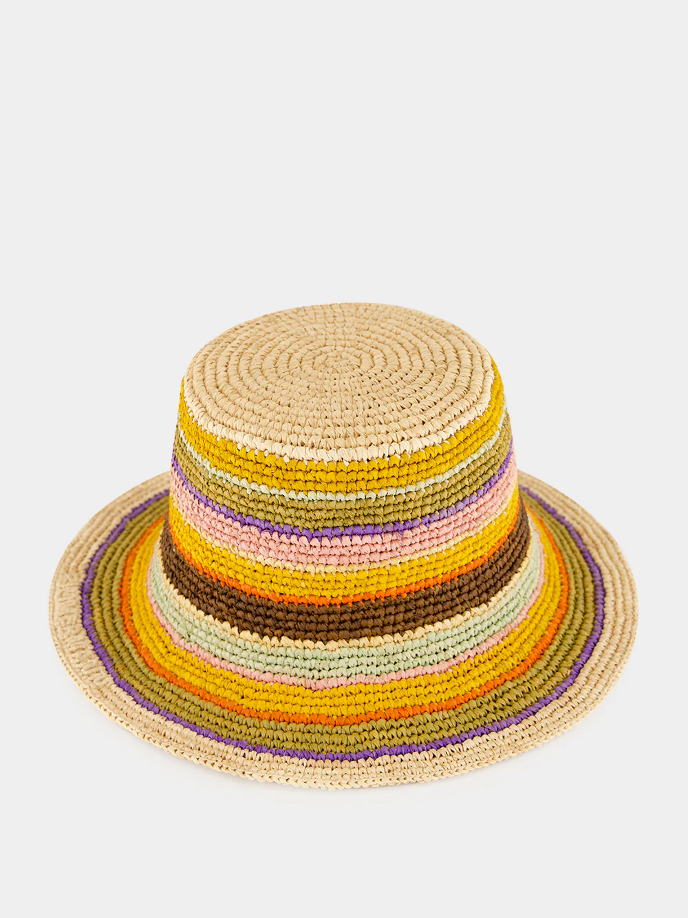 Striped Raffia Bucket Hat - Image 2