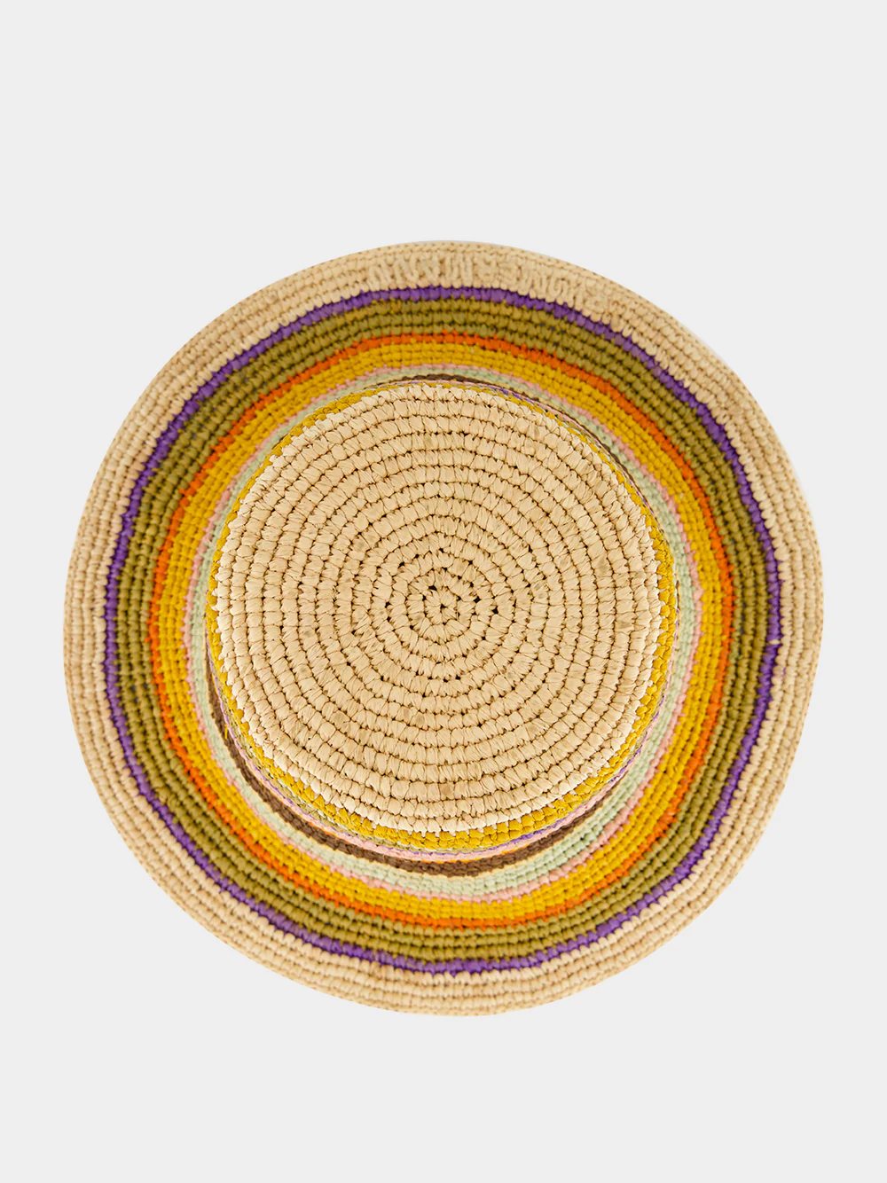 Striped Raffia Bucket Hat - Image 3
