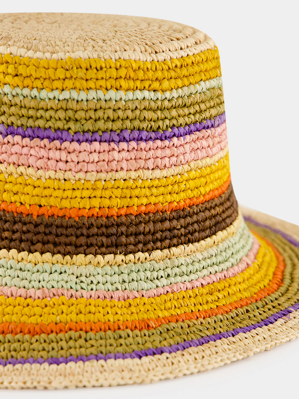 Striped Raffia Bucket Hat - Image 4