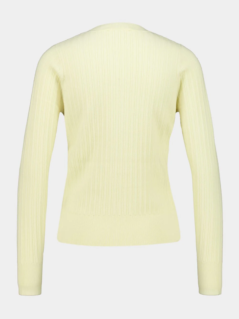 Butter Yellow Ribbed Knit Cardigan - Image 3