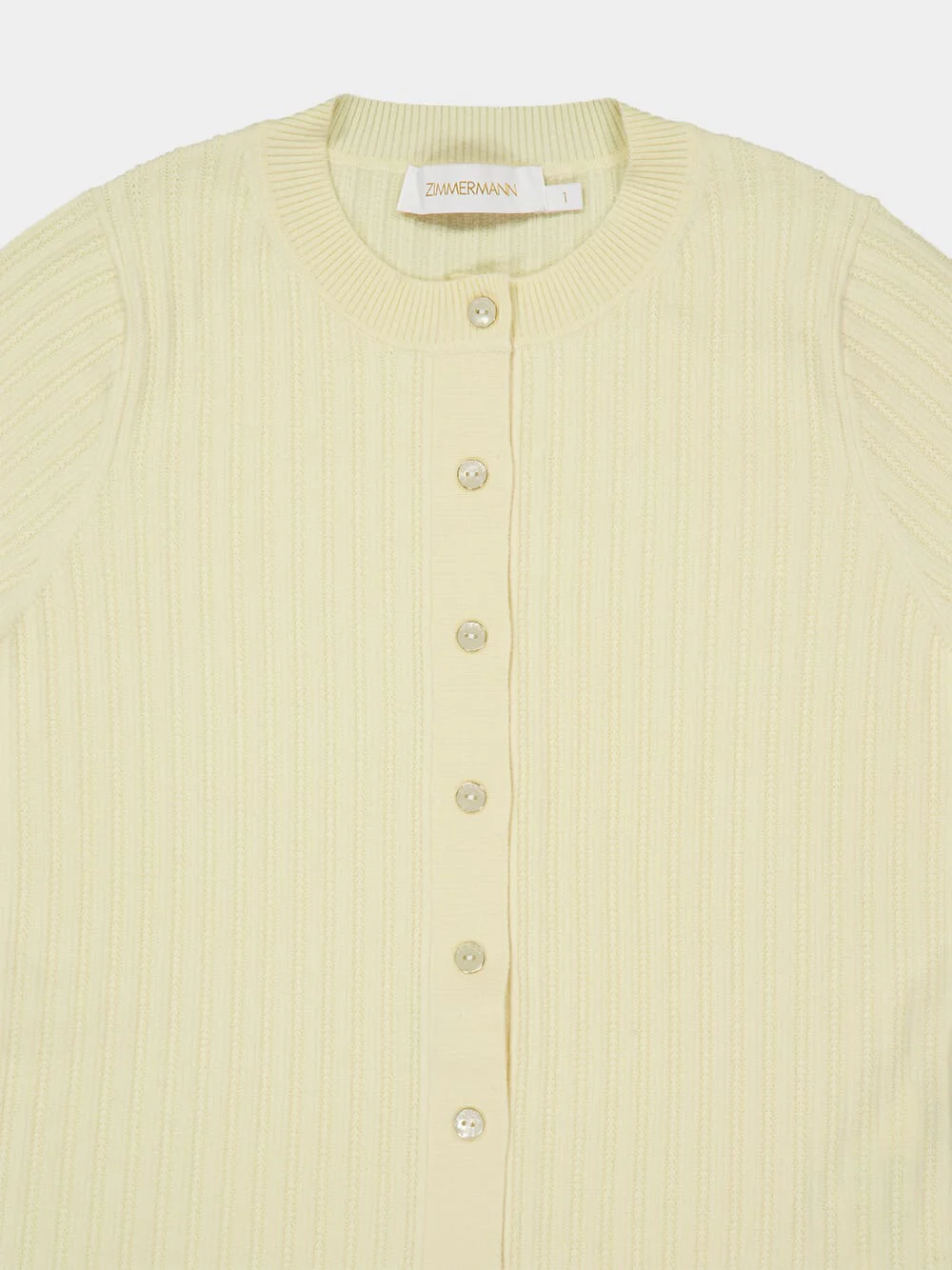 Butter Yellow Ribbed Knit Cardigan - Image 5