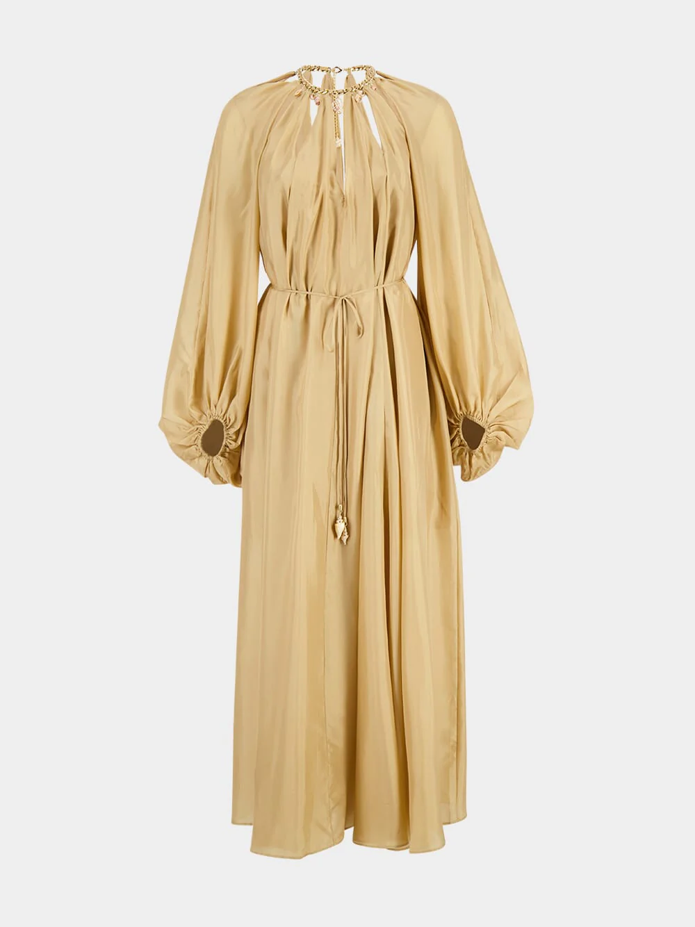 Champagne Mahon Silk Maxi Dress