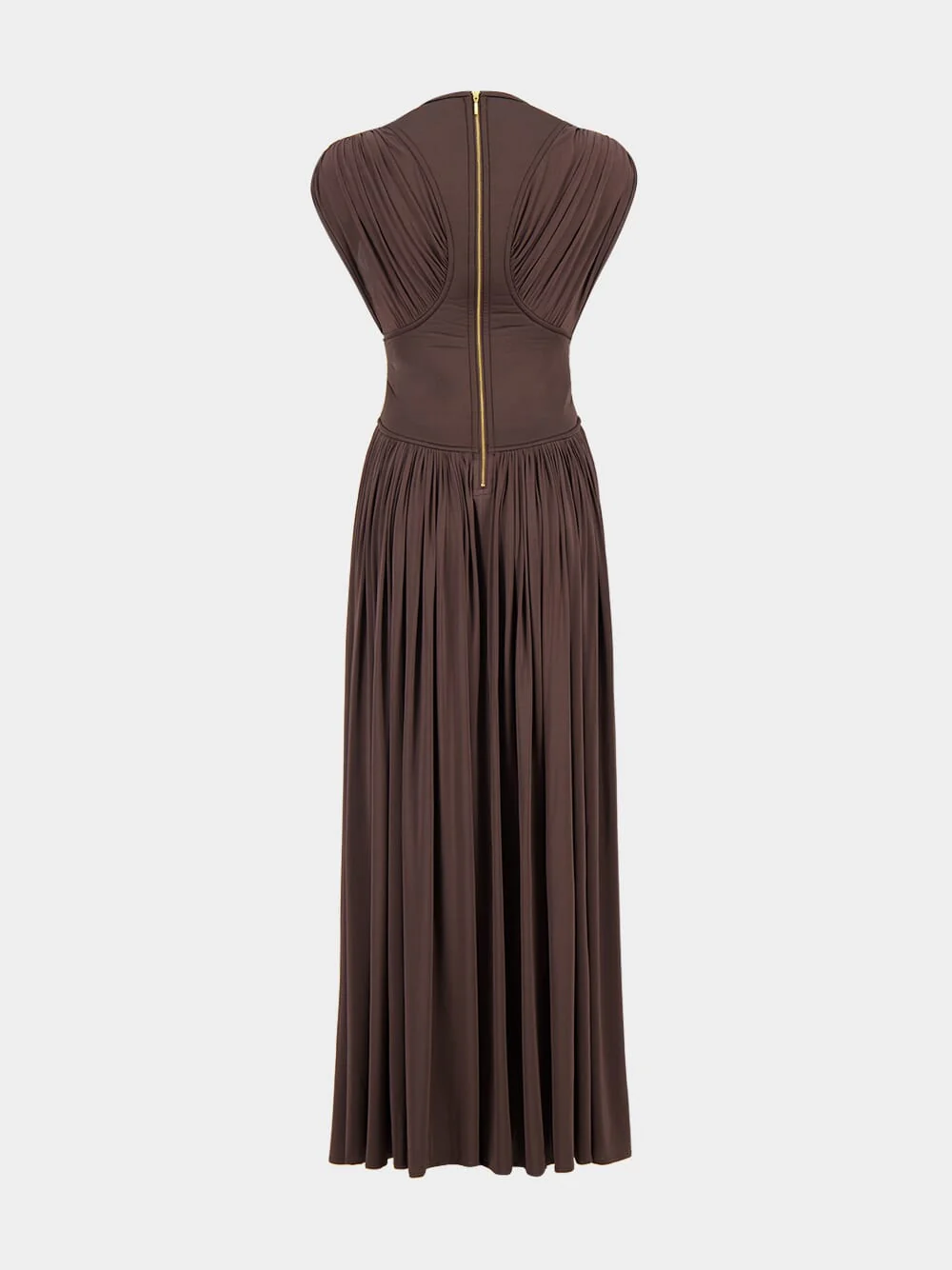 Chocolate Brown Illuminate Column Dress - Image 4