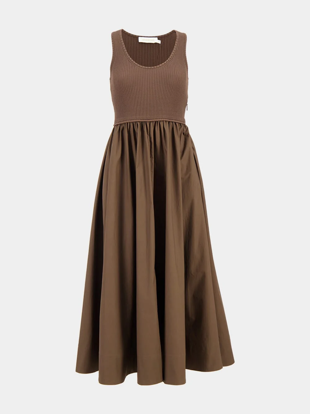Chocolate Brown Poplin Racer Dress