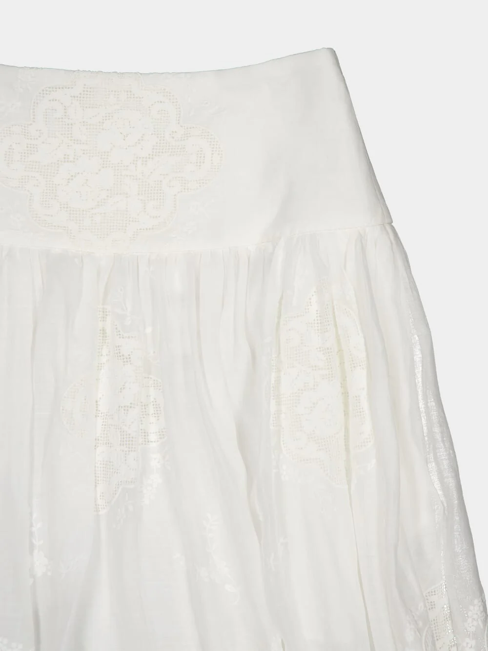 Alight Basque Embroidered White Maxi Skirt - Image 3