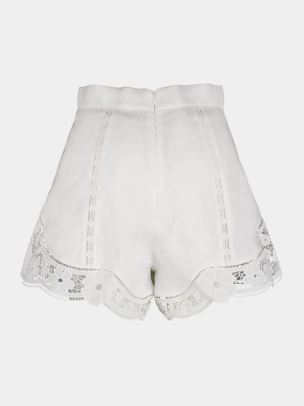 August Broderie Lace Trimmed White Shorts - Image 4