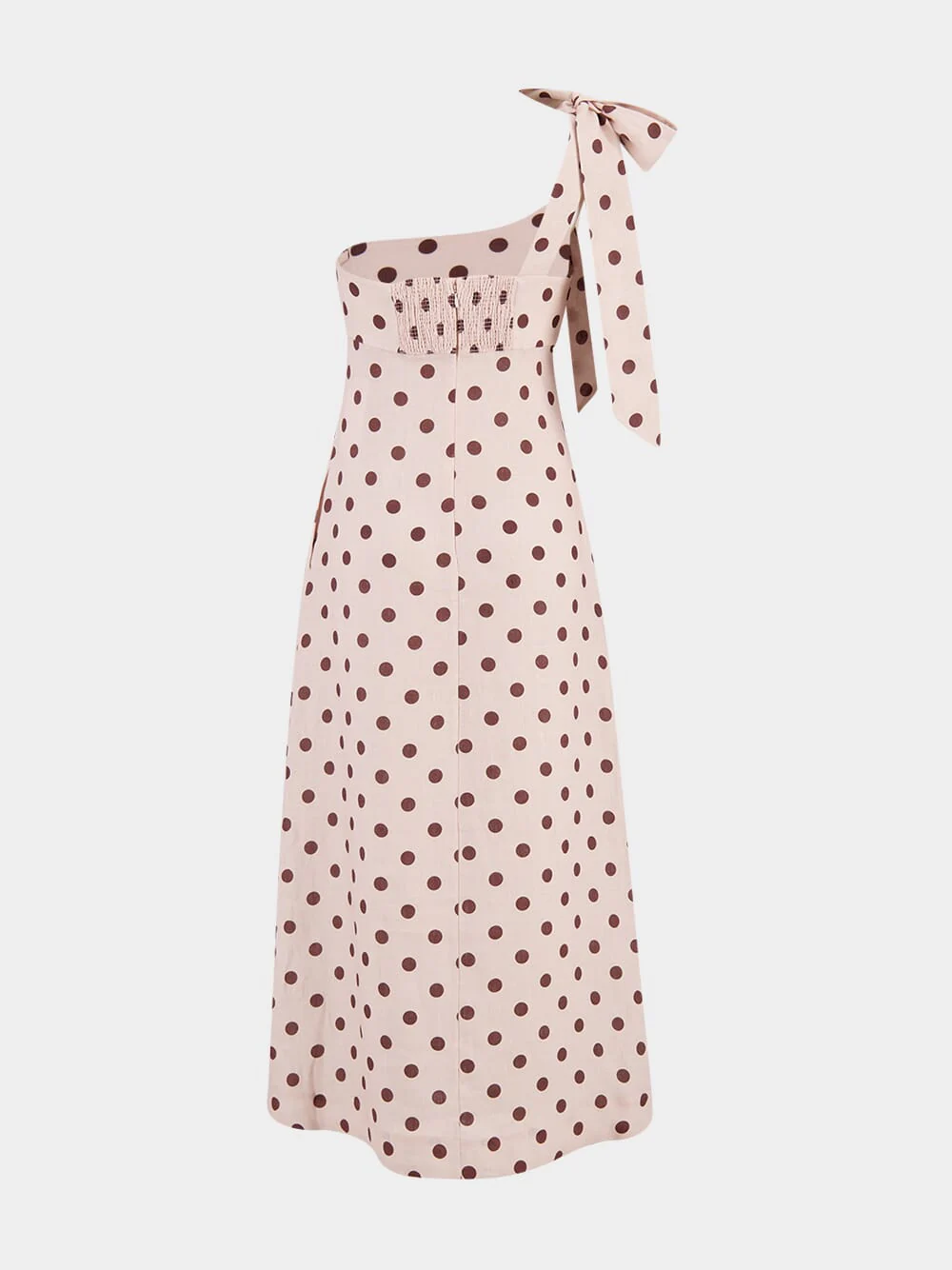 Beige Acacia One-Shoulder Linen Midi Dress - Image 2