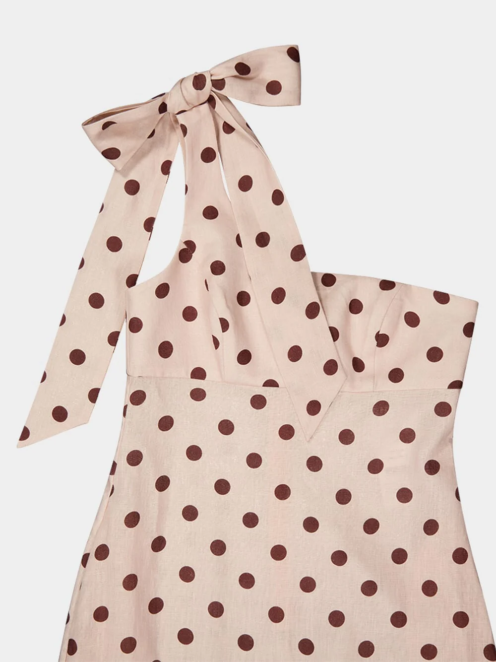 Beige Acacia One-Shoulder Linen Midi Dress - Image 3