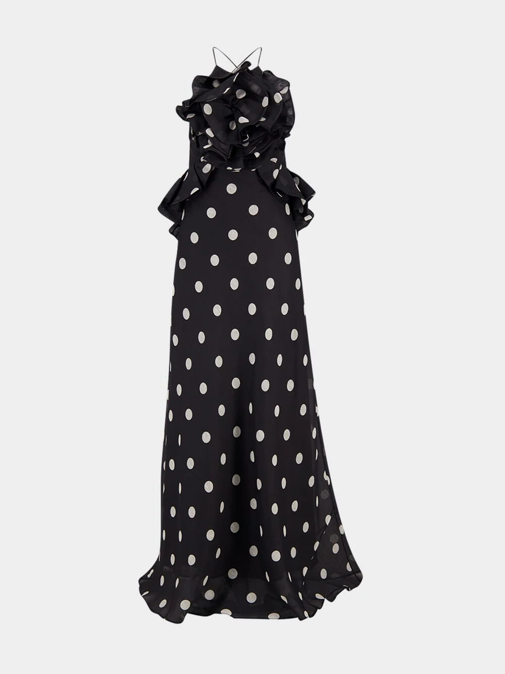 Black Crush Ruffle Halter Maxi Dress - Image 2