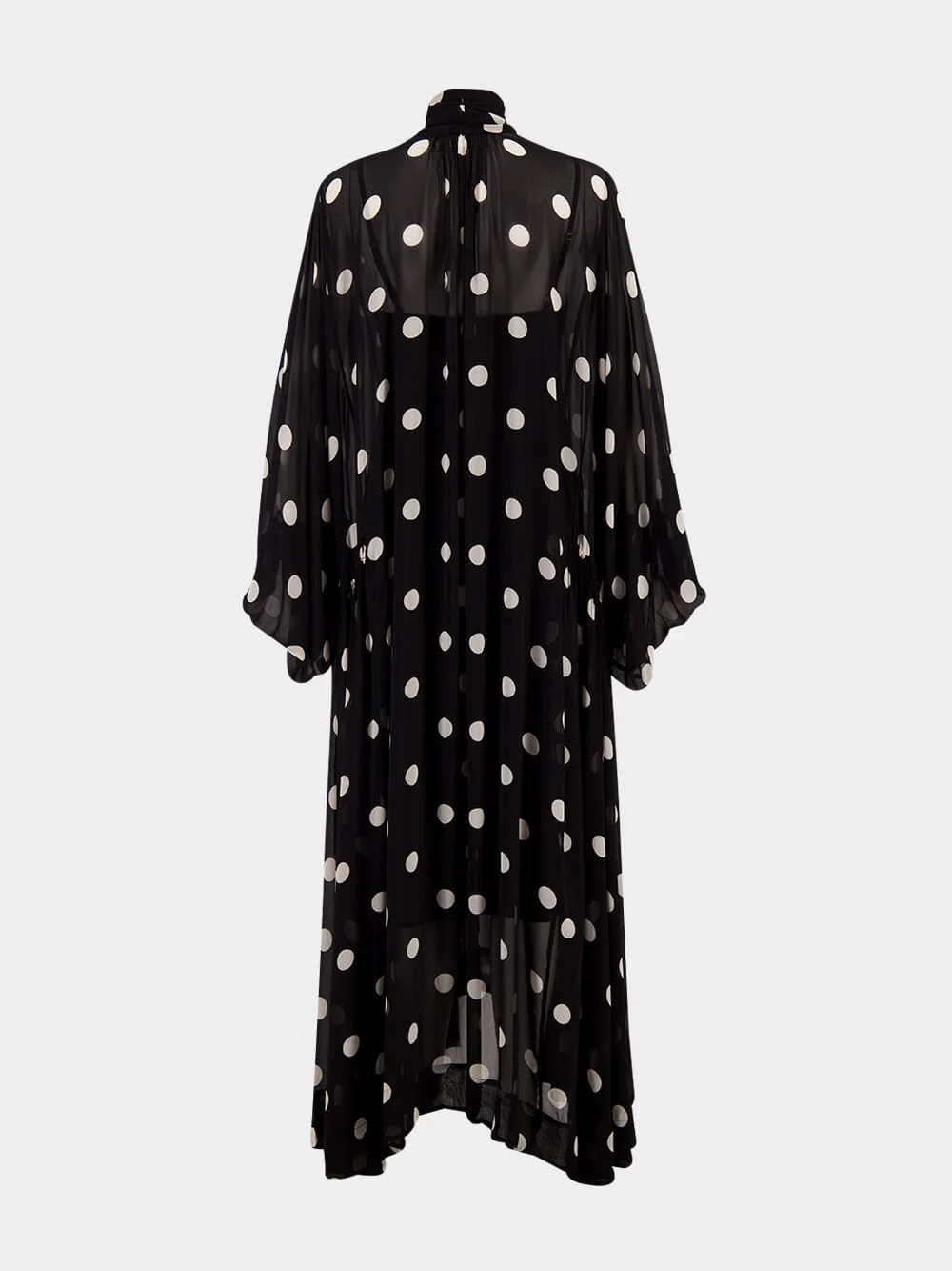 Black Crush Tie Neck Billow Dress - Image 4