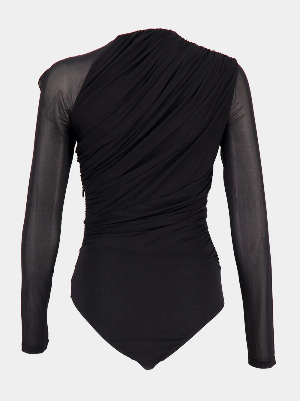 Black Illustration Gathered Bodysuit - Image 3