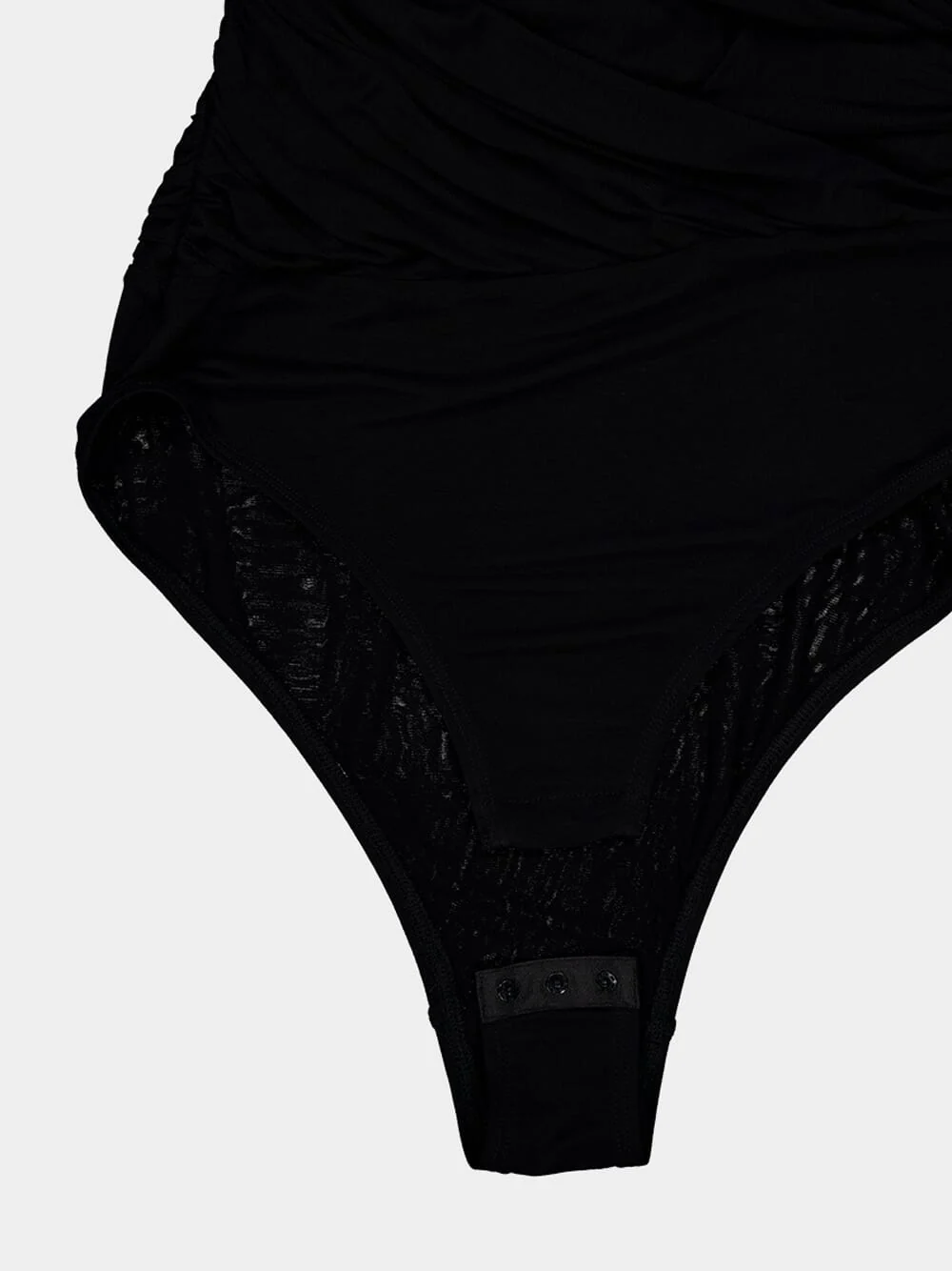 Black Illustration Gathered Bodysuit - Image 5