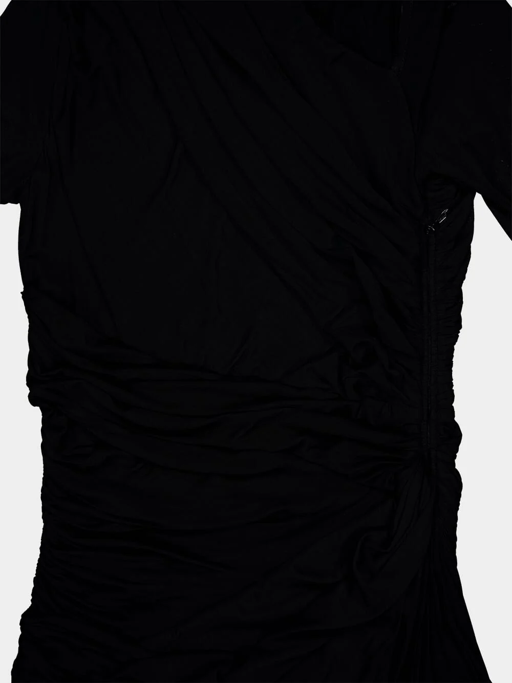 Black Illustration Gathered Dress - Image 5