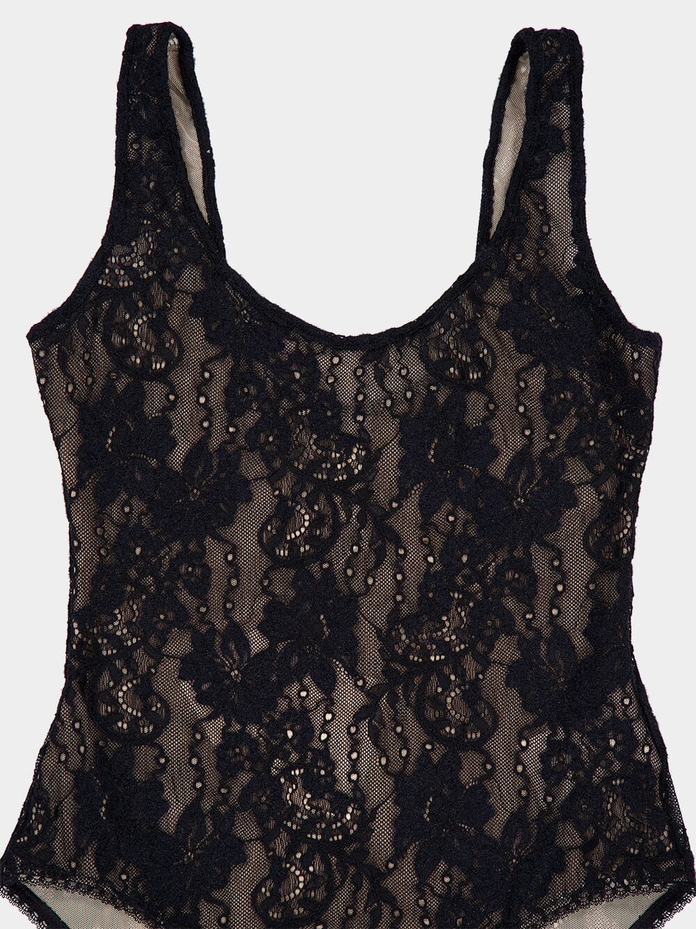 Black Lace Scoop Neck Bodysuit - Image 5