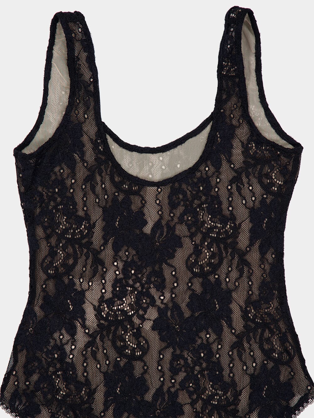 Black Lace Scoop Neck Bodysuit - Image 6