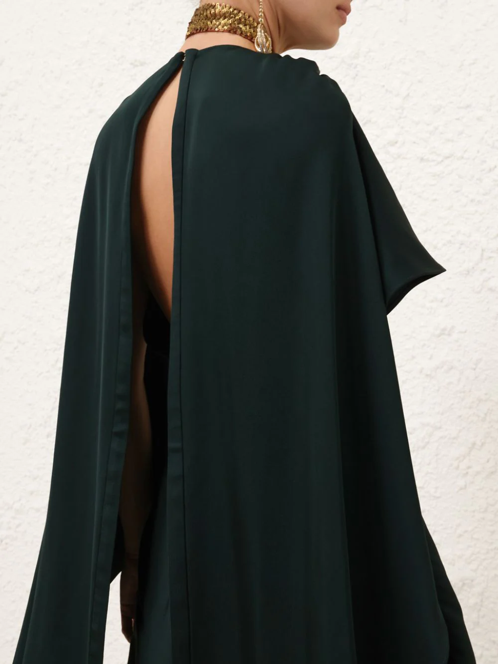 Bottle Green Eden Cascading Mini Dress - Image 4