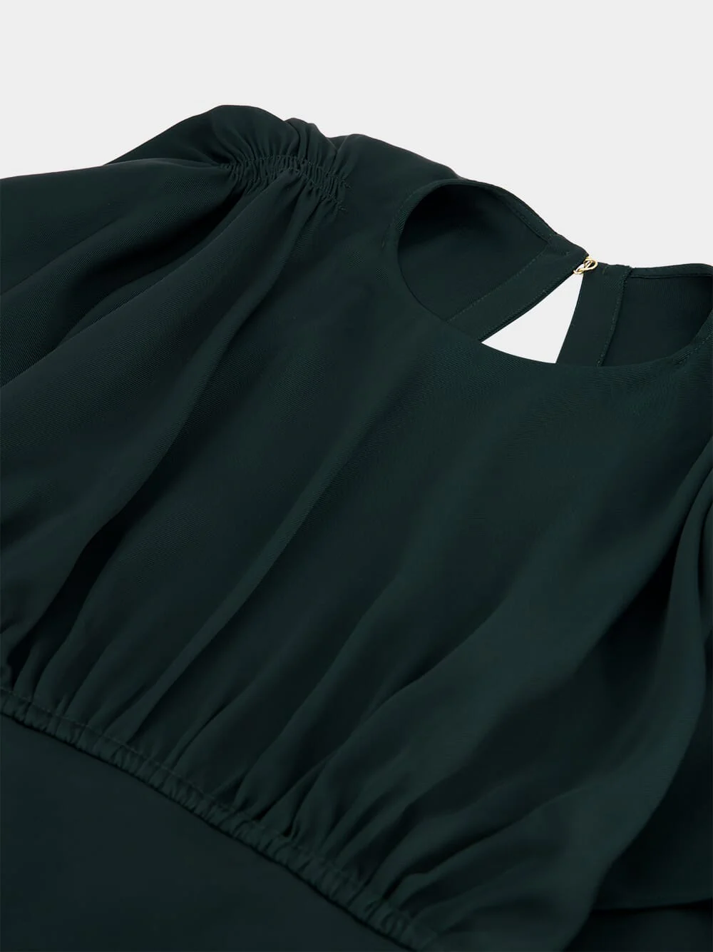 Bottle Green Eden Cascading Mini Dress - Image 6