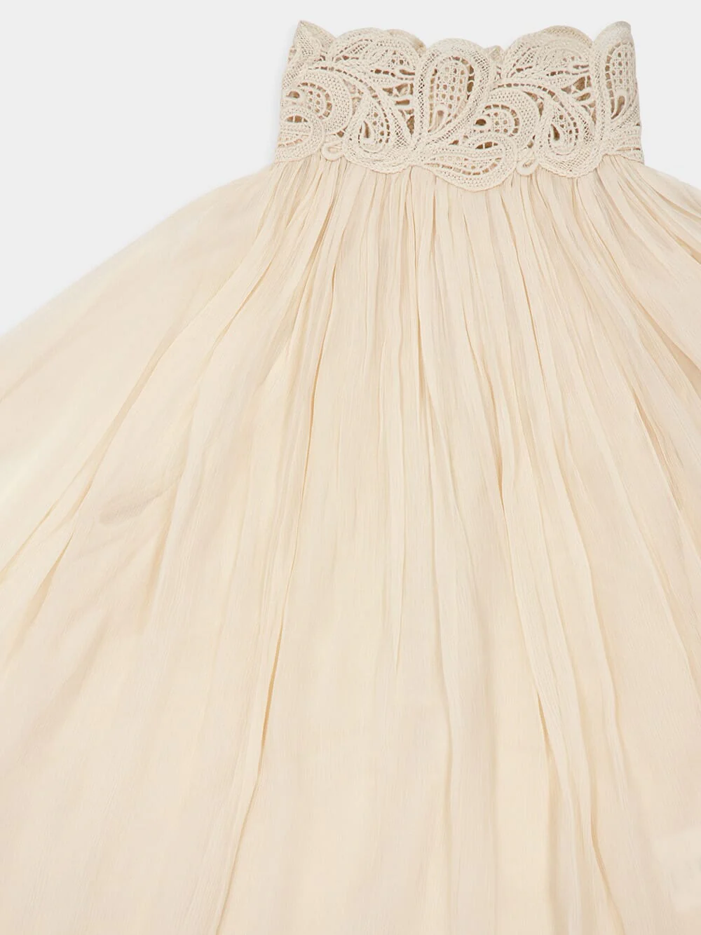Cream Illustration Lace Edge Blouse - Image 5