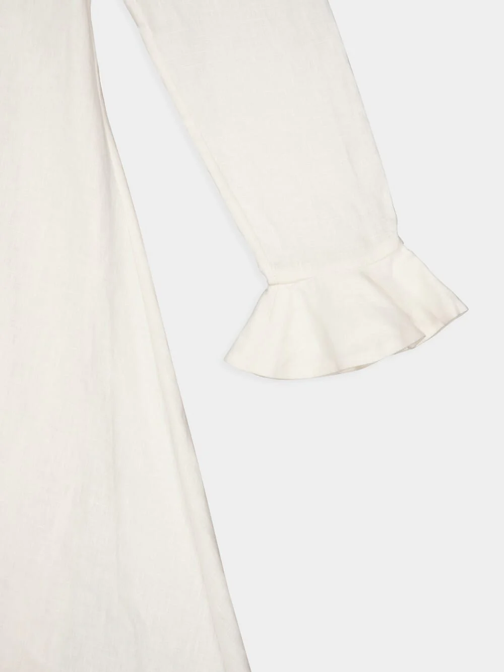 Cream V-Neck Midi Dress with Daisy Buttons - Image 5