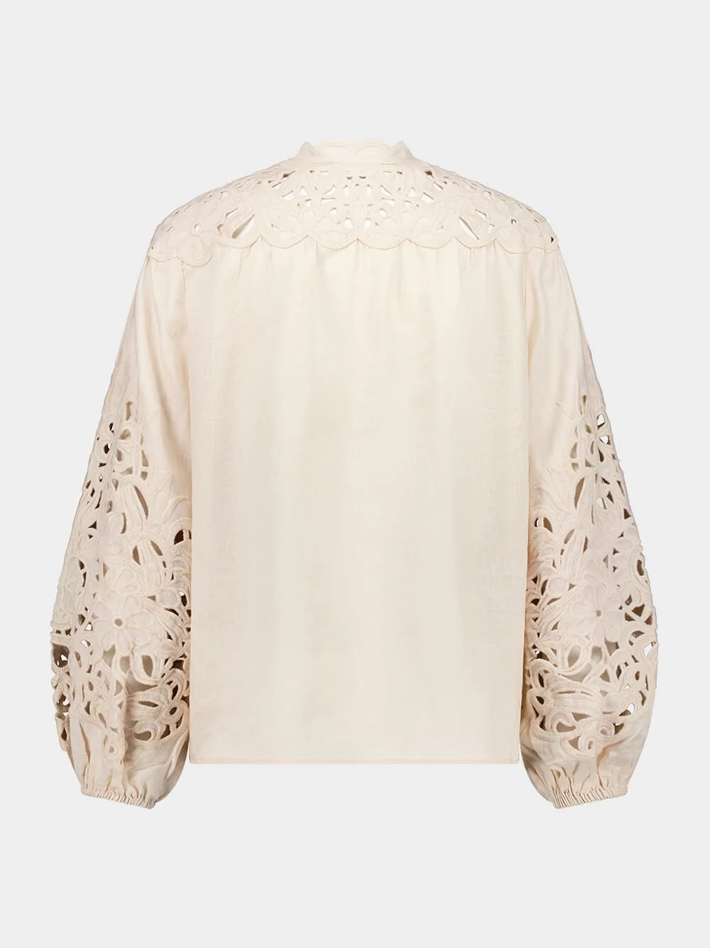Cream Wylie Embroidered Linen Blouse - Image 2