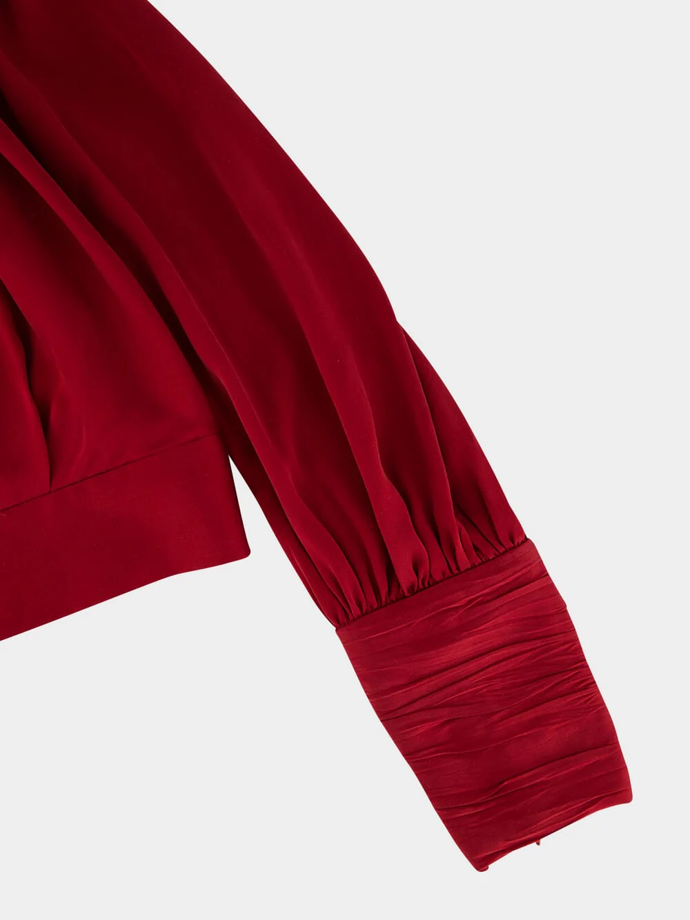 Deep Pink Silk Wrap Cropped Top - Image 4