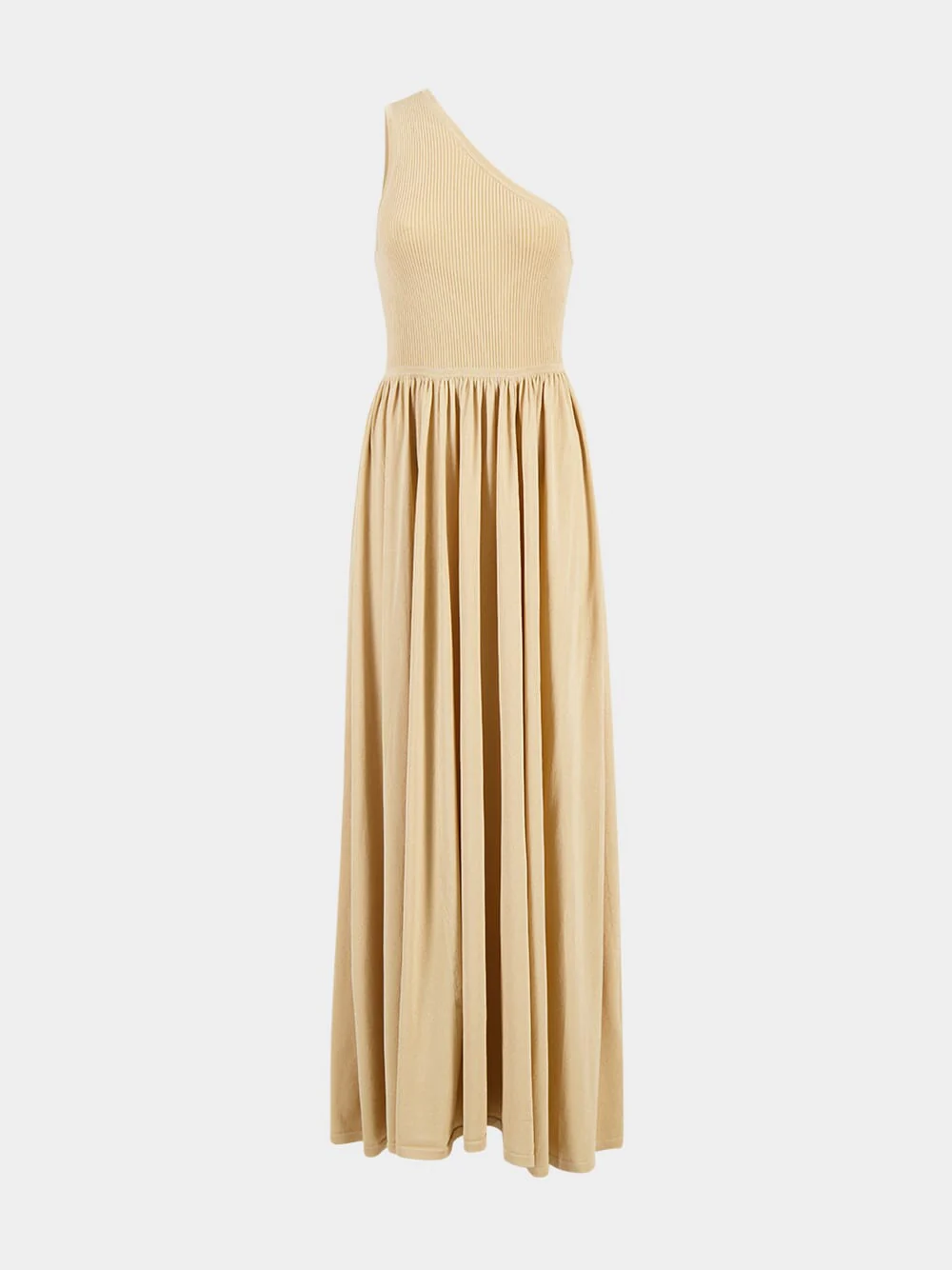 Gold Crush Metallic Asymmetric Maxi Dress