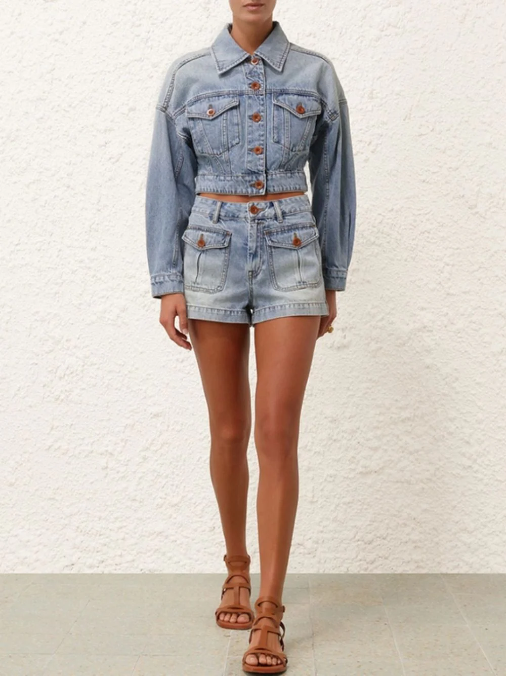High Rise Denim Shorts - Image 2