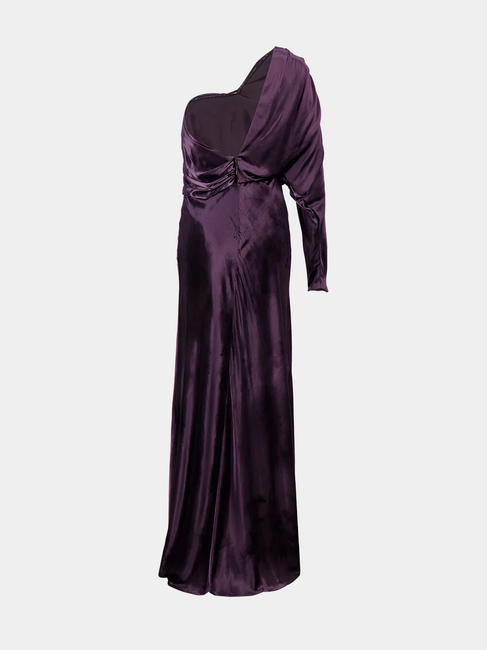 Illustration Asymmetric Velvet Gown - Image 4