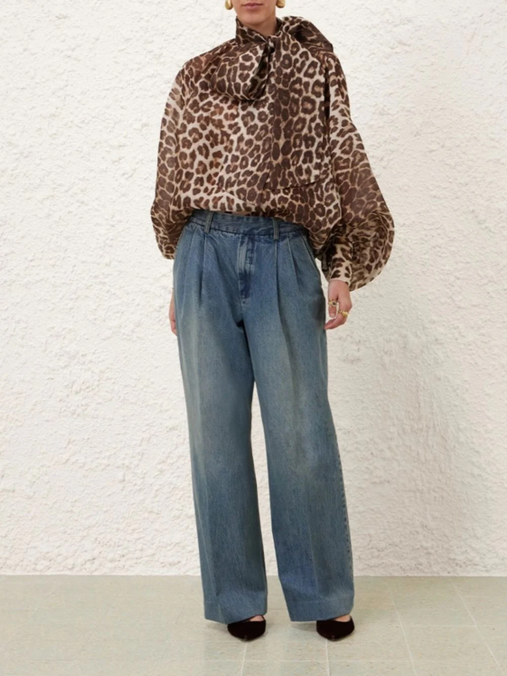 Illustration Leopard Print Billow Blouse - Image 2
