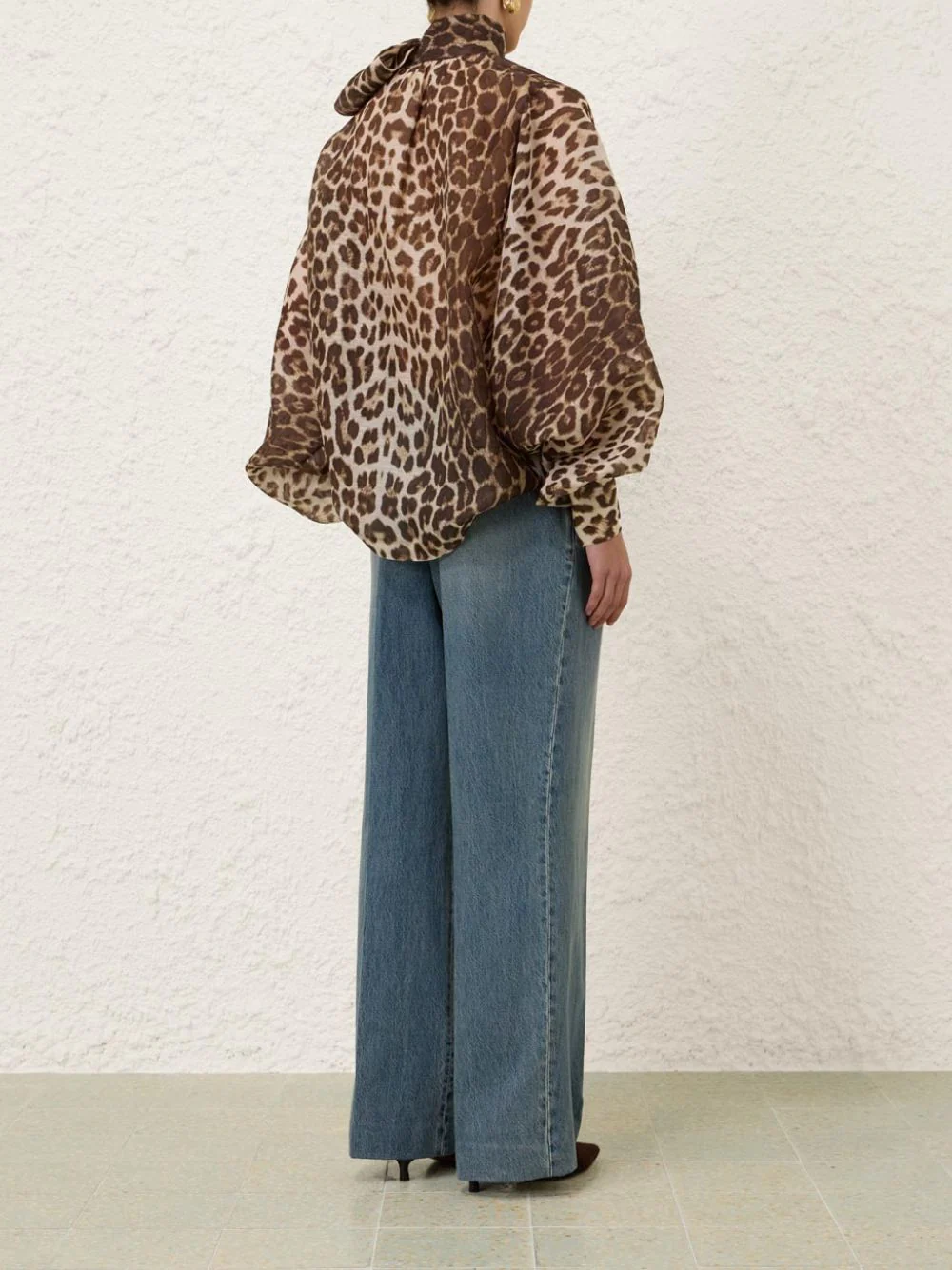 Illustration Leopard Print Billow Blouse - Image 4