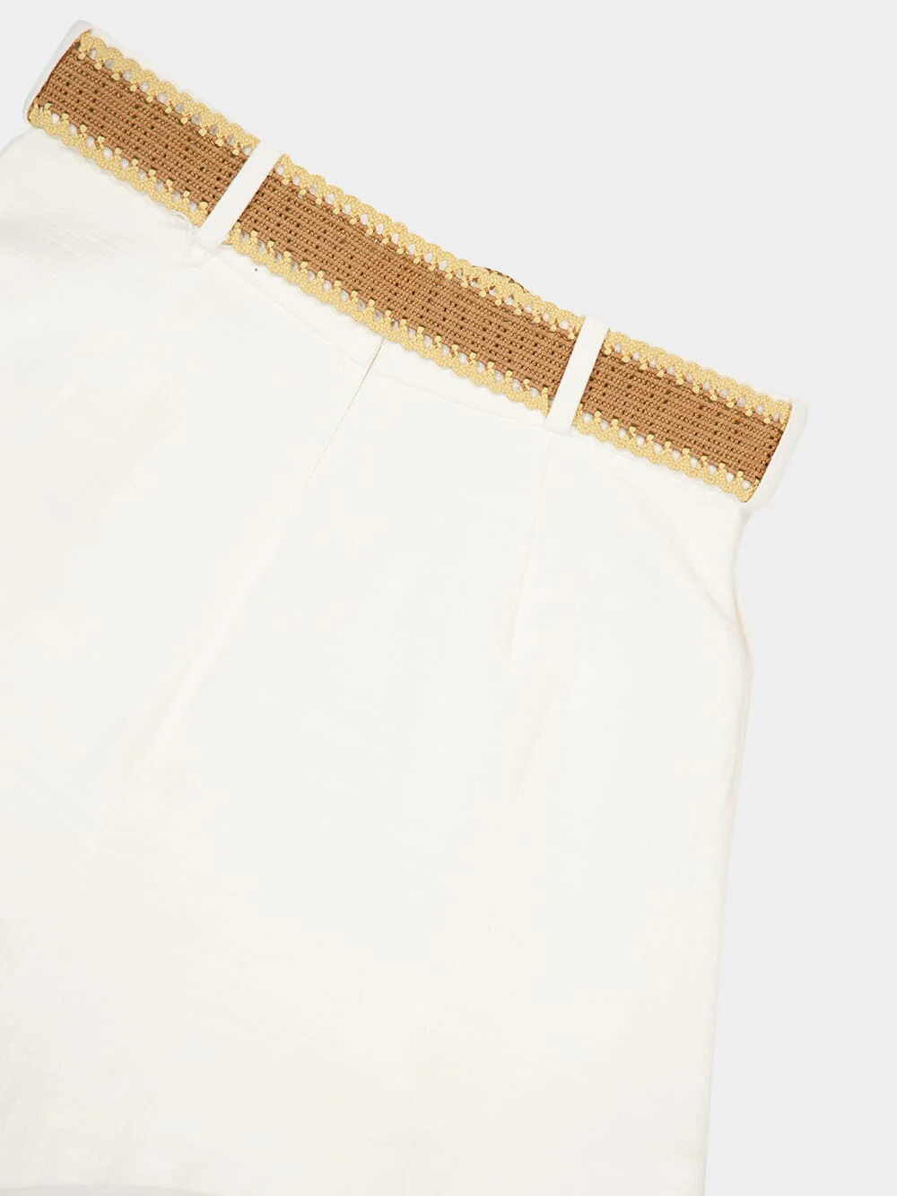 Ivory Acacia Tuck High-Waisted Shorts - Image 6